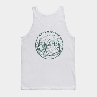 Stay Offiline Camping Nature Tank Top